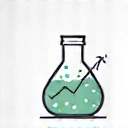 Icon representing an upward trending graph or a science symbol